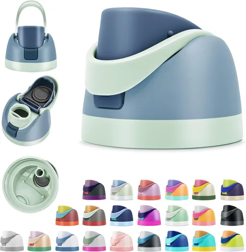Miniatura 16 de Tapa de repuesto compatible con botella de agua Owala FreeSip a prueba de fugas, tapa abatible reutilizable, accesorio para vasos de 16 onzas, 24