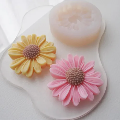 Miniatura 5 de Wehous Molde de silicona de flores de margarita, fondant de flores 3D, molde de decoración de cupcakes de chocolate, moldes de resina únicos