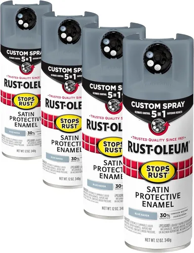 Miniatura 157 de Rust-Oleum 376855 - Pintura en aerosol antióxido personalizada 5 en 1, 12 onzas, color negro mate, (paquete de 1)