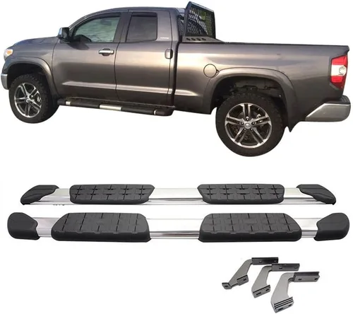 Miniatura 7 de IKON MOTORSPORTS - Estribos compatibles con Toyota Tundra Pick Up 2007-2021, doble cabina de aluminio estilo fábrica y plástico ABS, 2008 2009 2010