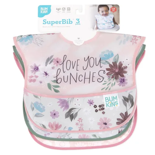 Miniatura 6 de Bumkins Baberos para niña o niño, SuperBib para bebés y niños pequeños de 6 a 24 meses, imprescindibles para comer, alimentar, suministros de D2