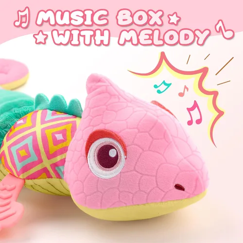 Miniatura 2 de AWOTOY Juguetes para bebés de 0-6-12 meses, juguetes de peluche musicales con actividad, suaves y multisensoriales con crujido, sonajeros