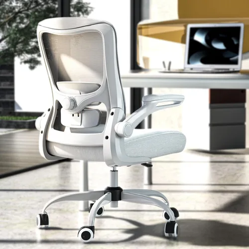 Miniatura 17 de Silla de oficina ergonómica, silla de escritorio con respaldo alto y soporte lumbar ajustable, respaldo de malla transpirable, capacidad de 330