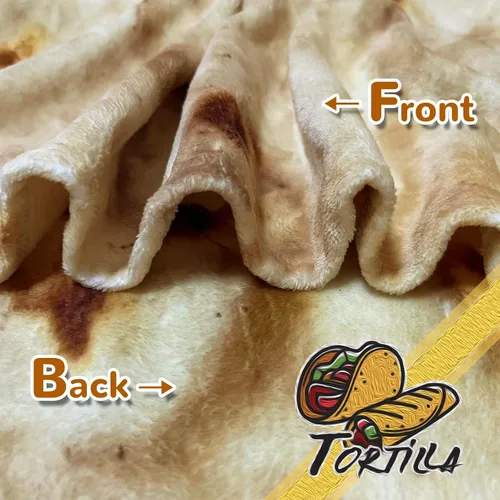 Miniatura 9 de Bcareself Manta de Tortilla 2.0 de Doble Cara Tamaño Adulto Gigante de Doble Cara para Niños Divertida Realista de Comida Personalizada Manta