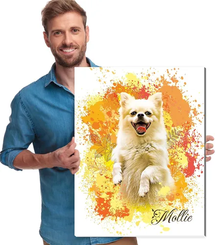 Miniatura 21 de Artsadd Impresión conmemorativa personalizada de retrato de mascotas, regalos artísticos hechos en Estados Unidos, lienzo de memoria personalizado