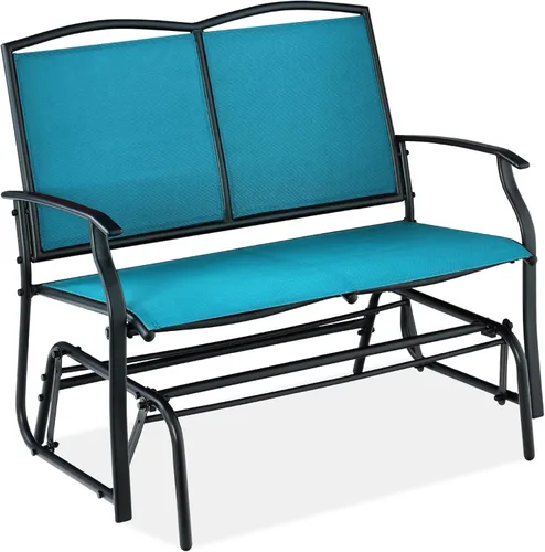 Miniatura 17 de Best Choice Products Balancín de acero para 2 personas para patio al aire libre, balancín de dos plazas para terraza, porche con tela de textileno
