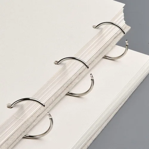 Miniatura 6 de Cuaderno de dibujo de hojas sueltas recargable, cuaderno de bocetos en espiral, cuaderno de bocetos de lino, tapa dura, 120 páginas, 160 GSM (L)