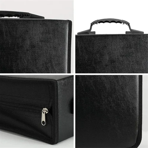 Miniatura 6 de Estuche de almacenamiento para CD y DVD, capacidad de 400 unidades, soporte de almacenamiento de DVD con cremalleras, portátil grande para tarjetas