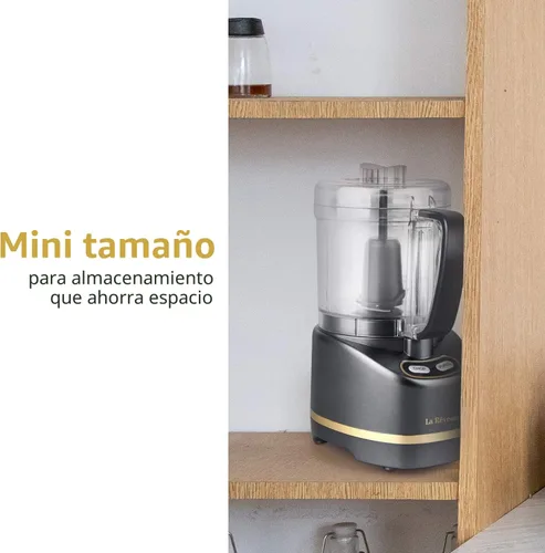 Miniatura 8 de La Reveuse Mini Procesador Eléctrico de Alimentos con 200 Vatios, Tazón de Preparación de 2 Tazas para Picar, Cortar, Moler, Mezclar, Puré