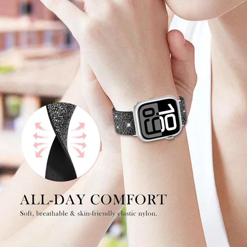 Miniatura 5 de LETOID Correas elásticas diseñadas para Apple Watch Band de 1.496 pulgadas, 1.575 pulgadas, 1.614 pulgadas, 1.654 pulgadas, 1.732 pulgadas, 1.772