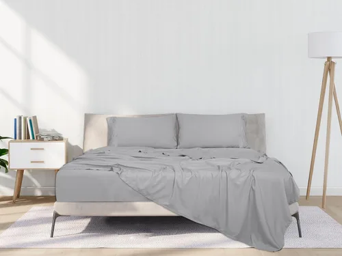 Miniatura 110 de ROYALE LINENS Juego de sábanas Cal King de 4 piezas, ropa de cama de microfibra suave cepillada de 1800 hilos, 1 sábana bajera, 1 sábana encimera, 2