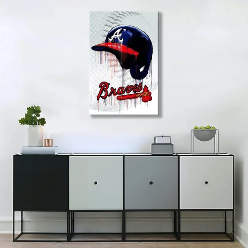 Miniatura 6 de NOUCAN - Póster de béisbol de la ciudad de Atlanta, arte de pared para sala de estar, imagen grande para los fanáticos NOUCAN
