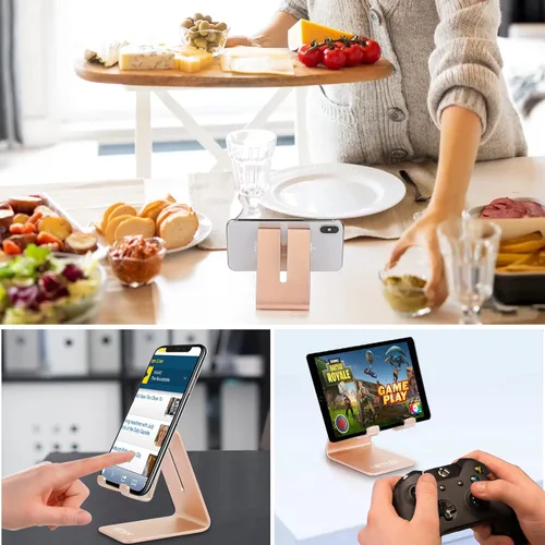 Miniatura 7 de Urmust Soporte de teléfono celular para escritorio, soporte de teléfono para iPhone 15 14 13 12 11 Pro Max X Xr 8 Plus 7 6, tablet (4-10 pulgadas)