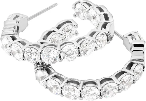 Miniatura 3 de Michael Kors Aretes pequeños de acero inoxidable para mujer con detalles de cristal Acero inoxidable