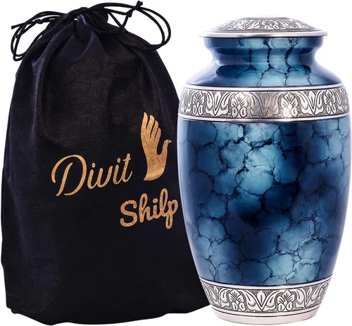Miniatura 9 de Urna de cremación para cenizas humanas con bolsa de satén, para adultos de hasta 200 libras Urnas funerarias grandes hechas a mano