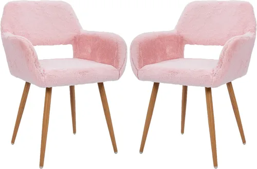 Miniatura 25 de KCC Sillas Pequeñas y Modernas con Brazos para Comedor 1 Pieza, Asiento Lateral Tapizado en Terciopelo de Mediados de Siglo Club para Invitados