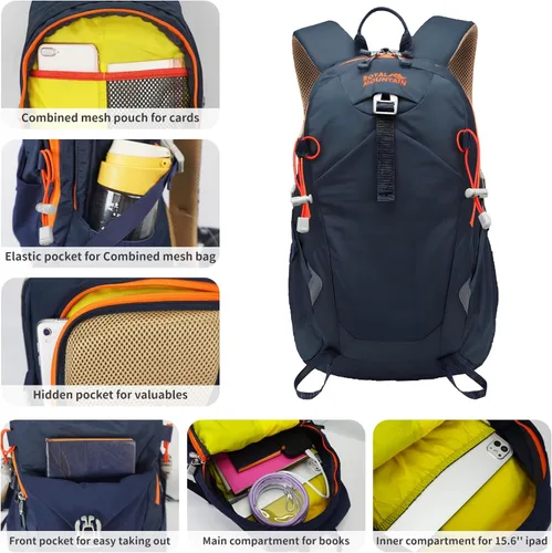 Miniatura 5 de Mochila de senderismo Mochila de viaje plegable, Azul marino, 20 l, Moderno