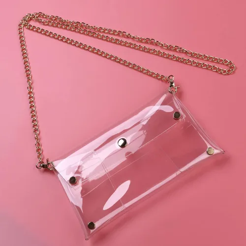 Miniatura 8 de BESTOYARD Bolso bandolera con correa de cadena para mujer, Transparente, Pvc
