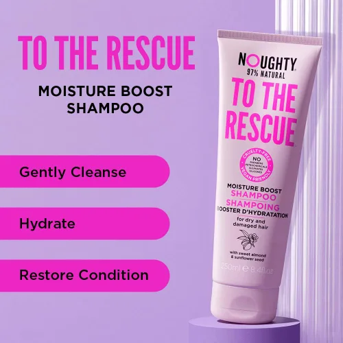 Miniatura 3 de Noughty Champú para aumentar la humedad 97% natural, para limpiar y reponer suavemente la humedad perdida con almendras dulces y semillas