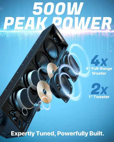 Miniatura 2 de GoHawk Barra de sonido UTV de 25 pulgadas, barra de sonido Bluetooth ATV de 6 altavoces con luces RGB, IP66 impermeable SXS y barra de sonido