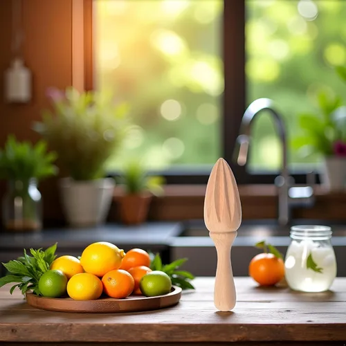 Miniatura 4 de Exprimidor de cítricos de madera y limón – Exprimidor manual manual de cítricos/naranja Herramienta exprimidora de frutas portátil para el hogar