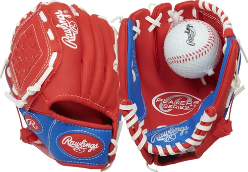 Miniatura 12 de Rawlings Serie Players T-Ball y guante de béisbol para jóvenes Tamaños 9 a 11.5 pulgadas Múltiples estilos