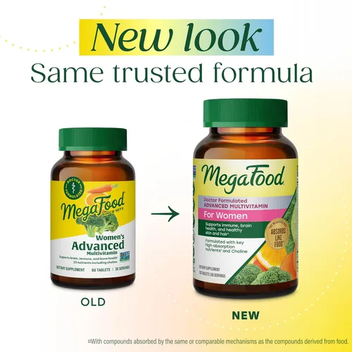 Miniatura 2 de MegaFood Multivitamínico avanzado para mujeres - Formulado por médicos con hierro, colina, vitamina D, vitamina C y zinc - Salud cerebral - Apoyo