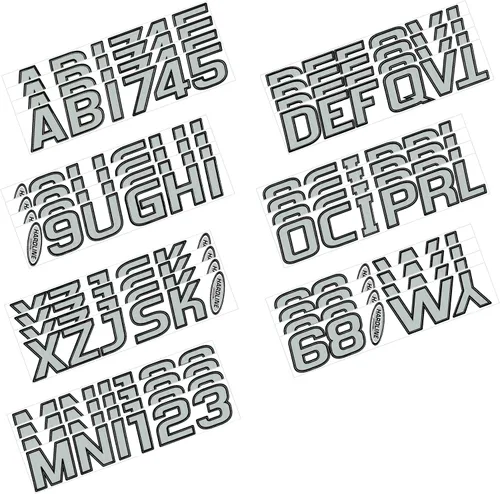 Miniatura 3 de Kit de números para registro de fábrica Hardline Products en color azul y negro, Plateado/Negro
