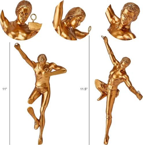 Miniatura 9 de GUTE Figuras altas de escultura de pared de escalada en roca, escultura de decoración de pared (juego de 2) 11.5 pulgadas – hombre y mujer – Maratón