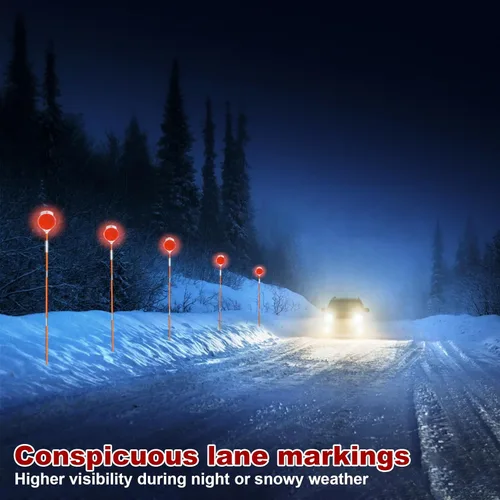 Miniatura 6 de 5 piezas de marcadores reflectantes para entrada, 48 pulgadas de reflectante para entrada en postes, estacas de nieve de fibra de vidrio anaranjadas