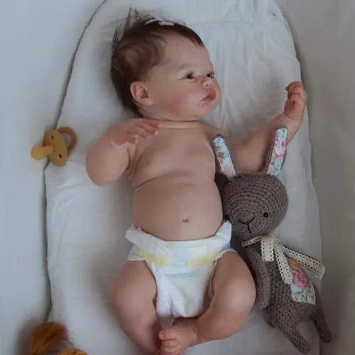 RXDOLL Muñecas de bebé Reborn de 18 pulgadas, anatómicamente correctas para niña, muñecas realistas de bebé recién nacido, de vinilo de silicona,