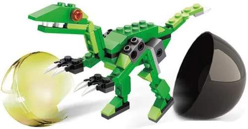 Miniatura 4 de Anditoy Paquete de 4 juguetes de bloques de construcción de dinosaurios en huevos gigantes para niños y niñas, rellenos de cesta de Pascua, regalos