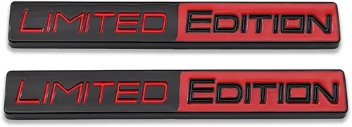 Miniatura 12 de Logo 2X de metal cromado Edición Limitada, emblema de coche auto adhesivo 3D premium, calcomanía deportiva de carreras de reemplazo (negro)