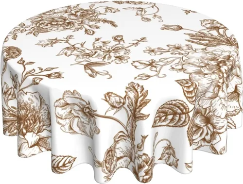 Miniatura 58 de BETGINY - Mantel cuadrado floral azul de 54 x 54 pulgadas, mantel decorativo de estilo chinoiserie con flores, tela rústica lavable para granja