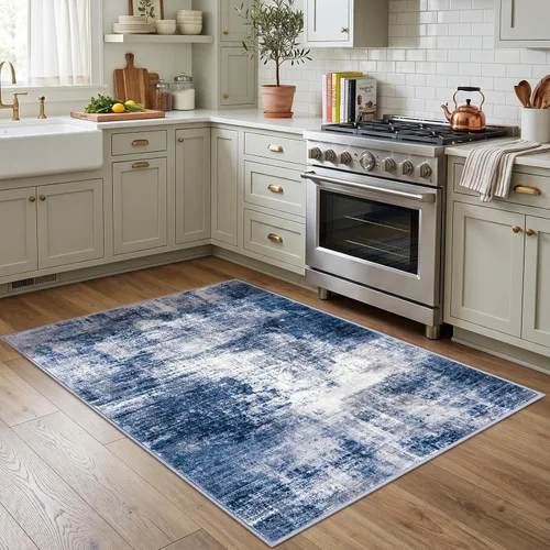 Miniatura 566 de IOHOUZE Alfombra abstracta lavable de 3 x 12 pies para pasillos, antideslizante para cocina, camino de entrada de lana sintética para interiores