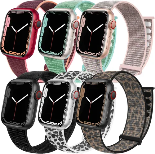 Miniatura 11 de Paquete de 6 correas deportivas compatibles con Apple Watch de 1.496 in 1.575 in 1.614 in 1.654 in 1.732 in 1.772 in 1.811 in 1.929 in para iWatch