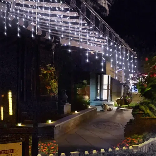 Miniatura 8 de Serie de 304 luces LED impermeables para exteriores para Navidad, bodas y decoración de fiestas - 8 modos, blanco frío