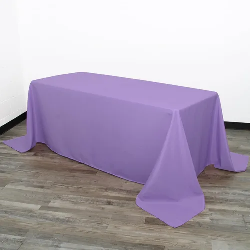 Miniatura 23 de Your Chair Covers - Mantel rectangular de poliéster de 90 x 132 pulgadas, color morado, mantel de boda sin costuras de alta calidad para mesas