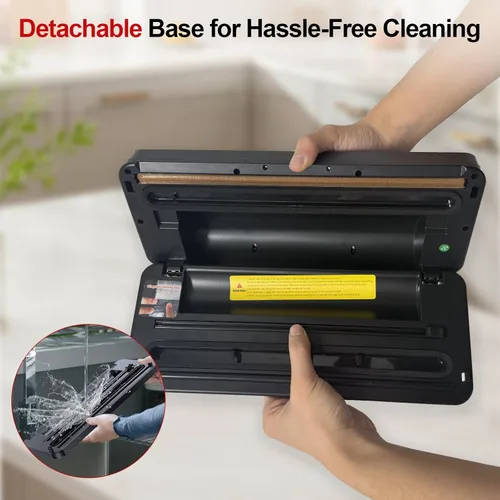 Miniatura 6 de Máquina selladora al vacío para conservación de alimentos, potente succión de 80 kPa, cortador integrado y kit de inicio, modos seco y húmedo