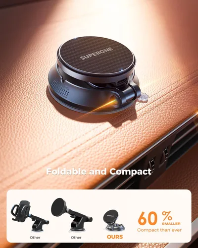 Miniatura 6 de SUPERONE Cargador de coche MagSafe, cargador de coche inalámbrico magnético de carga rápida de 15 W [88+LBS Ultra succión y 2800gf magnético fuerte]