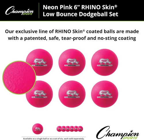 Miniatura 4 de Champion Sports® Rhino Skin® Juego de pelotas de eva de bajo rebote y unidades individuales para patio de juegos, educación física, patio trasero