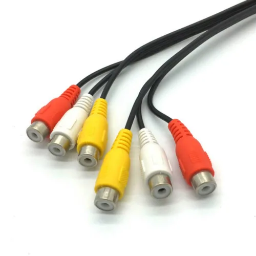 Miniatura 6 de 3RCA AV Audio Video Splitter Cable 1 en 2 Salida Reproductor de DVD Consola de juegos Proyector de TV externo Monitor Audio Video Adaptador