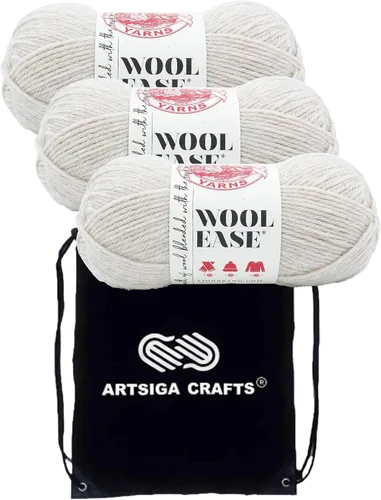Miniatura 37 de Lion Brand Wool Ease Canyon Sunset 620-003 (3-Skeins - Mismo Lote de Tinta) Estambre Medio #4 Acrílico, Hilo de Lana para Crochet y Tejido con Bolsa