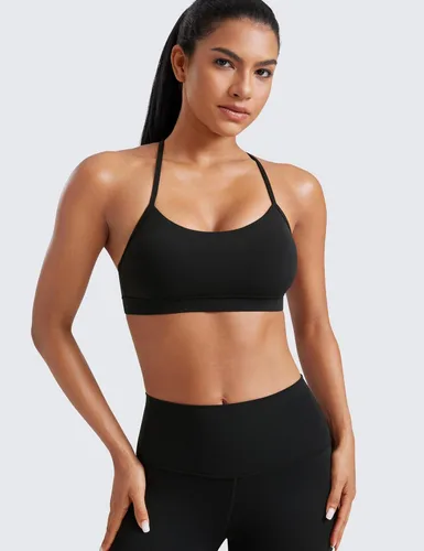 Miniatura 2 de CRZ YOGA Butterluxe - Brasier deportivo con espalda en Y para mujer, diseño de tirantes delgados, con espalda cruzada y relleno, de bajo impacto