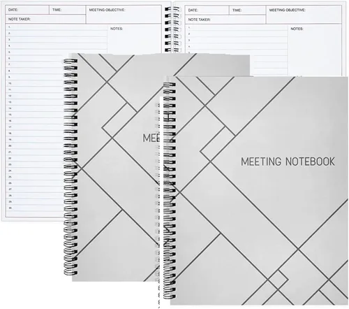 Miniatura 6 de Juvale Cuaderno de reuniones para el trabajo, cuaderno planificador encuadernado en espiral para planificador de trabajo y suministros de oficina