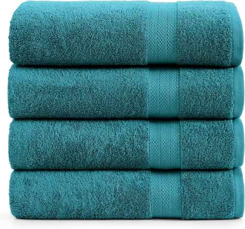Miniatura 33 de Lane Linen Paquete de 4 toallas de baño 100 % algodón (35 x 66 pulgadas), hilado en anillo, extra grandes, secado rápido, suaves, de poca pelusa