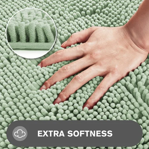 Miniatura 127 de Alfombra de baño pequeña de 12 x 18 pulgadas, lavable y absorbente, antideslizante, alfombra de baño de felpilla gruesa y suave para baño, ducha
