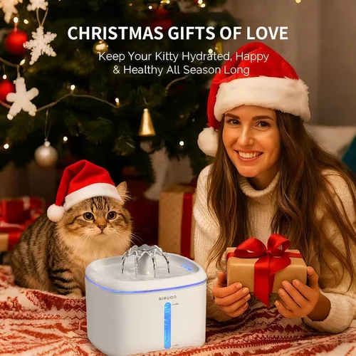 Miniatura 9 de Fuente de agua para gatos, fuente para gatos de 84 onzas / 2.5 L, dispensador automático ultrasilencioso de agua para mascotas mejorado con 3