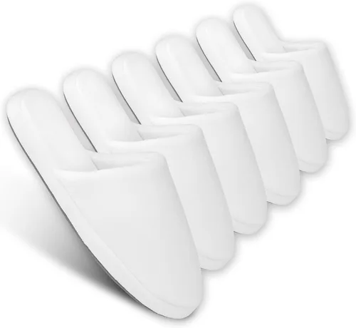 Miniatura 9 de 3 pares de pantuflas de spa de lujo, espuma viscoelástica de algodón, antideslizantes, puntera cerrada, lavables para hoteles, invitados, viajes