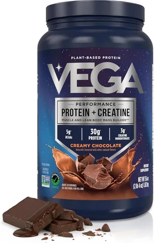 Miniatura 13 de Vega Protein + Creatina - 30 gramos de proteína a base de plantas, sabor a vainilla, 20 porciones, 3 gramos de creatina, 5 gramos de BCAA, vegano